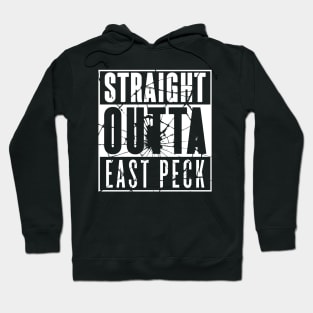 Straight Outta East Peck  (White Shattered) Hoodie